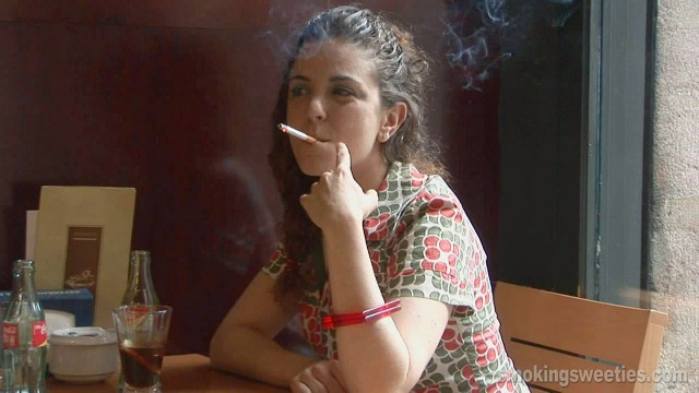 Girls smoking during job break